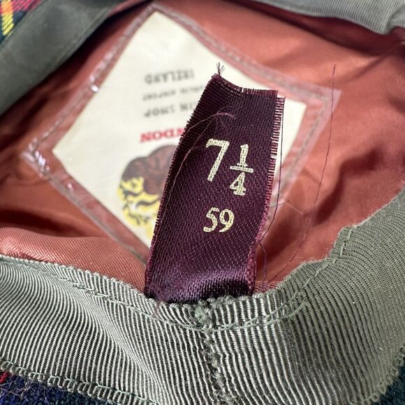 Shandon Wool Plaid Tweed Newsboy Hat Flap Cap MacKintosh Tartan Size 7¼ / 59 - Picture 8 of 8